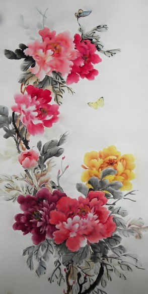 国画==牡丹百图【20】(写意牡丹竖幅 6)02