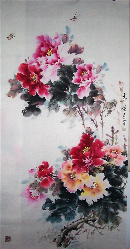 国画==牡丹百图【20】(写意牡丹竖幅 6)02