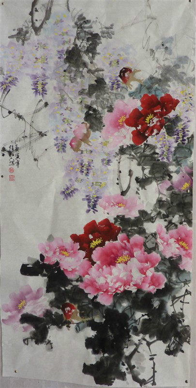 国画==牡丹百图【19】(写意牡丹竖幅 5)