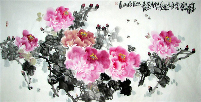 【10】(写意牡丹横幅 10)